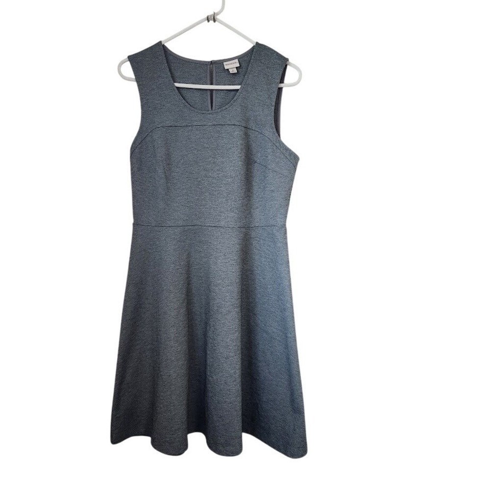 Merona Women Grey Ponte Knit Fit and Flare Sleeveless Scoop Neck Dress Med 238